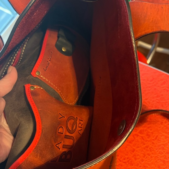 Ladybuq Alicia shoulder bag in the Large size and color Red - Picture 14 of 16